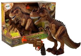 Ruchomy Dinozaur Tyranozaur Para Wodna Pistolet Dźwięk Światła Żółty