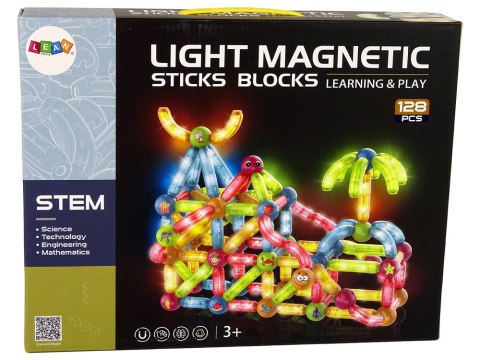 Świecąca Zjeżdżalnia Dla Kulek Klocki Magnetyczne 128 Elementów Świecąca Zjeżdżalnia Dla Kulek Klocki Magnetyczne 128 Elementów