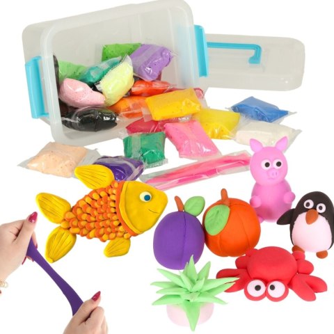 Magiczna piankolina masa plastyczna plastelina zestaw XL 24 kol BOX