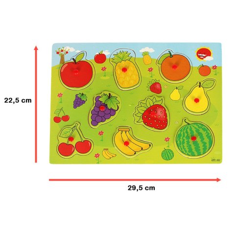 Puzzle drewniane układanka dopasuj kształty owoce Puzzle drewniane układanka dopasuj kształty owoce