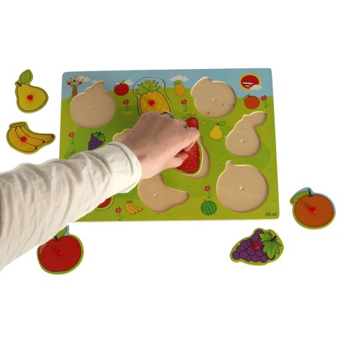 Puzzle drewniane układanka dopasuj kształty owoce Puzzle drewniane układanka dopasuj kształty owoce