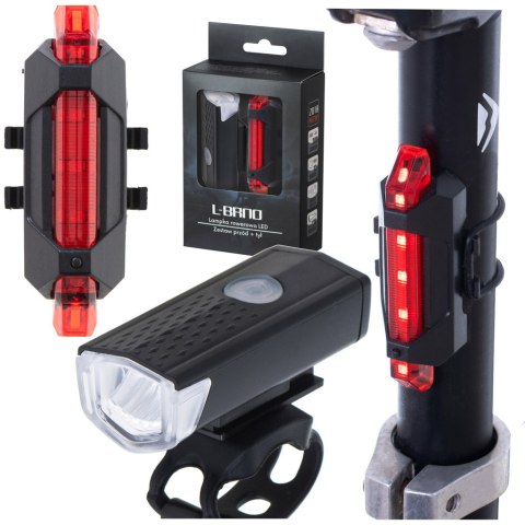 Lampka rowerowa LED zestaw tył-przód USB Lampka rowerowa LED zestaw tył-przód USB