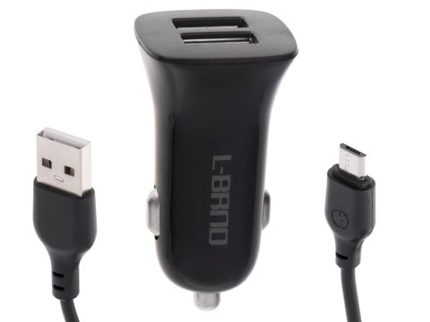 Ładowarka samochodowa szybka 2x USB + kabel micro USB L-BRNO Ładowarka samochodowa szybka 2x USB + kabel micro USB L-BRNO