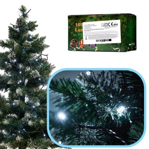 Lampki LED łańcuch świetlny 10m 100LED zimny biały 8 trybów świecenia Lampki LED łańcuch świetlny 10m 100LED zimny biały 8 trybów świecenia