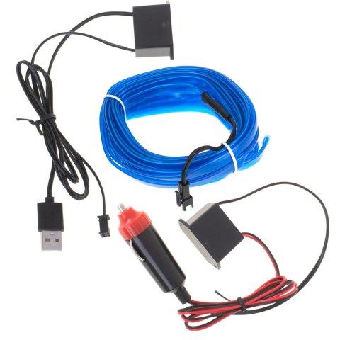 Oświetlenie ambientowe LED do samochodu / auta USB / 12V taśma 5m niebieska Oświetlenie ambientowe LED do samochodu / auta USB / 12V taśma 5m niebieska