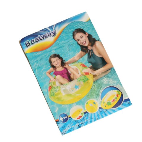 BESTWAY 34037 Kółko do pływania dla niemowląt koło pontonik dla dzieci dmuchany z siedziskiem łódka materac plażowy żółty 3-6 la BESTWAY 34037 Kółko do pływania dla niemowląt koło pontonik dla dzieci dmuchany z siedziskiem łódka materac plażowy żółty 3-6 la