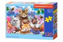 Puzzle układanka 120 elementów Koty w kwiatach 6+ CASTORLAND