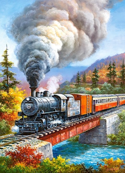 Puzzle układanka 200 elementów Pociąg 7+ CASTORLAND Puzzle układanka 200 elementów Pociąg 7+ CASTORLAND