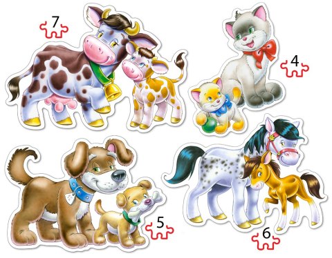 Puzzle 4w1 układanka Zwierzęta z dziećmi 3+ CASTORLAND Puzzle 4w1 układanka Zwierzęta z dziećmi 3+ CASTORLAND