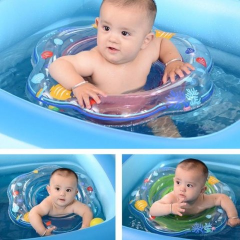 Kółko do pływania dla niemowląt koło pontonik dla dzieci dmuchany z siedziskiem niebieskie max 15kg 0-12miesięcy Kółko do pływania dla niemowląt koło pontonik dla dzieci dmuchany z siedziskiem niebieskie max 15kg 0-12miesięcy