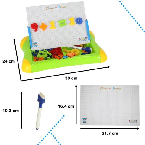 Tablica magnetyczna edukacyjna do nauki cyfry litery zielona Tablica magnetyczna edukacyjna do nauki cyfry litery zielona
