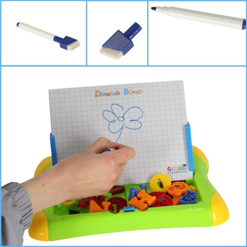 Tablica magnetyczna edukacyjna do nauki cyfry litery zielona Tablica magnetyczna edukacyjna do nauki cyfry litery zielona