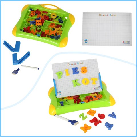 Tablica magnetyczna edukacyjna do nauki cyfry litery zielona Tablica magnetyczna edukacyjna do nauki cyfry litery zielona