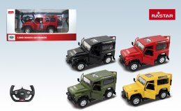 Land Rover Defender zielony RASTAR model 1:14 Zdalnie sterowanie auto + Pilot 2,4 GHz + Ręcznie otwierane drzwi