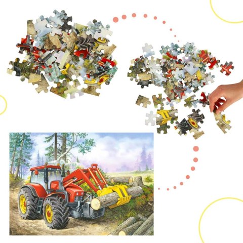 Puzzle układanka 60 elementów Ciągnik z chwytakiem 5+ CASTORLAND Puzzle układanka 60 elementów Ciągnik z chwytakiem 5+ CASTORLAND