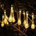 Lampki solarne ogrodowe łezki 6,5m 30LED ciepły biały