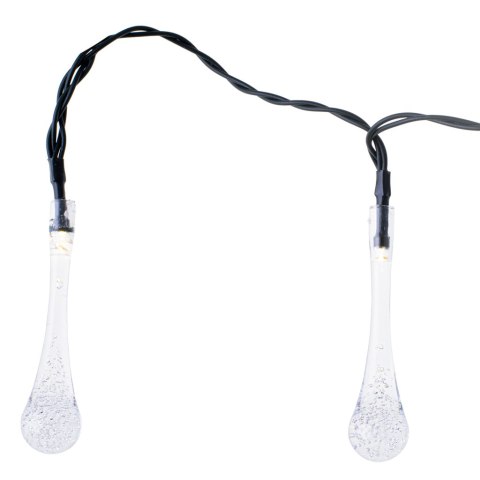 Lampki solarne ogrodowe łezki 6,5m 30LED ciepły biały Lampki solarne ogrodowe łezki 6,5m 30LED ciepły biały