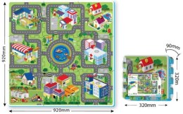 Mata podłogowa "Plan miasta" z 9 Puzzli dla dzieci 10m+ Pianka EVA + Kolorowy nadruk