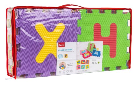 Mata Sensoryczna z 26 Puzzli Alfabet dla dzieci 10m+ Wyjmowane litery + Pianka EVA + Różne faktury Mata Sensoryczna z 26 Puzzli Alfabet dla dzieci 10m+ Wyjmowane litery + Pianka EVA + Różne faktury