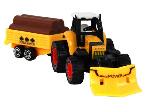 Traktor Z Przyczepą Koparka Spychacz Maszyna Żółty Zielony Czerwony Traktor Z Przyczepą Koparka Spychacz Maszyna Żółty Zielony Czerwony
