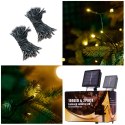 Lampki solarne ogrodowe LED choinkowe świąteczne łańcuch świetlny 20m 200LED ciepły