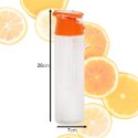 Butelka bidon na wodę z wkładem na owoce 800ml pomarańczowa