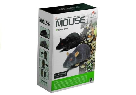 Mysz Zdalnie Sterowana Pilotem R/C Na Kółkach Duża Czarna Mysz Zdalnie Sterowana Pilotem R/C Na Kółkach Duża Czarna