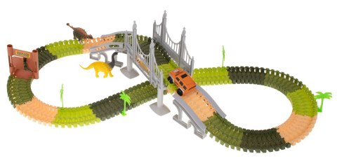 Tor wyścigowy samochodowy DINOZAUR zestaw samochód 228 elementów Tor wyścigowy samochodowy DINOZAUR zestaw samochód 228 elementów