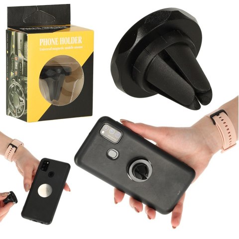 Uchwyt magnetyczny do telefonu holder samochodowy na kratkę wywiew czarny Uchwyt magnetyczny do telefonu holder samochodowy na kratkę wywiew czarny