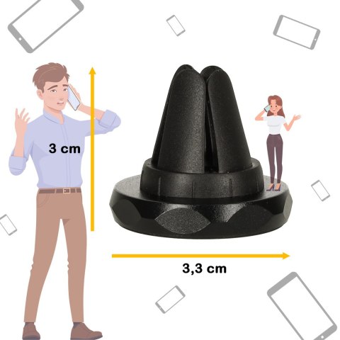 Uchwyt magnetyczny do telefonu holder samochodowy na kratkę wywiew czarny Uchwyt magnetyczny do telefonu holder samochodowy na kratkę wywiew czarny