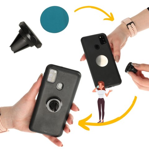 Uchwyt magnetyczny do telefonu holder samochodowy na kratkę wywiew czarny Uchwyt magnetyczny do telefonu holder samochodowy na kratkę wywiew czarny