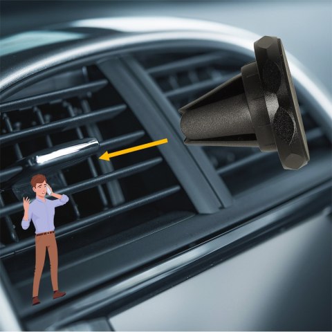 Uchwyt magnetyczny do telefonu holder samochodowy na kratkę wywiew czarny Uchwyt magnetyczny do telefonu holder samochodowy na kratkę wywiew czarny