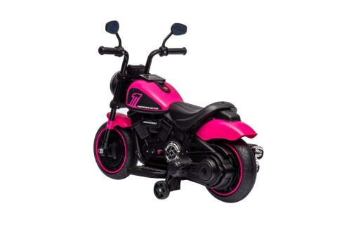 Motorek Chopper FASTER na akumulator dla dzieci Różowy + Radio FM + Panel audio + LED Motorek Chopper FASTER na akumulator dla dzieci Różowy + Radio FM + Panel audio + LED