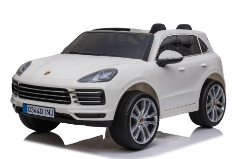 Porsche Cayenne S na akumulator dla dzieci Lakier Biały + Pilot + Wolny START + EVA + Audio LED Porsche Cayenne S na akumulator dla dzieci Lakier Biały + Pilot + Wolny START + EVA + Audio LED
