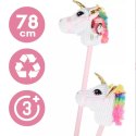 Głowa konia jednorożec hobby horse na kiju pluszowy 78 cm