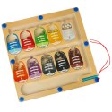 Tablica magnetyczna edukacyjna montessori sortowanie kolorowe kulki buty 30 x 30 cm