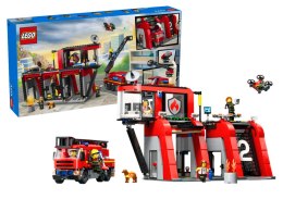 Klocki LEGO CITY Remiza Strażacka Z Wozem Strażackim 843 Elementy 60414