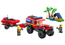 Klocki LEGO CITY Terenowy Wóz Strażacki Z Łodzią 301 Elementów 60412