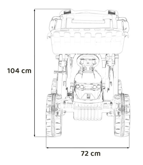 Pojazd MEGA Traktor D68 Z Przyczepką Żółty Pojazd MEGA Traktor D68 Z Przyczepką Żółty
