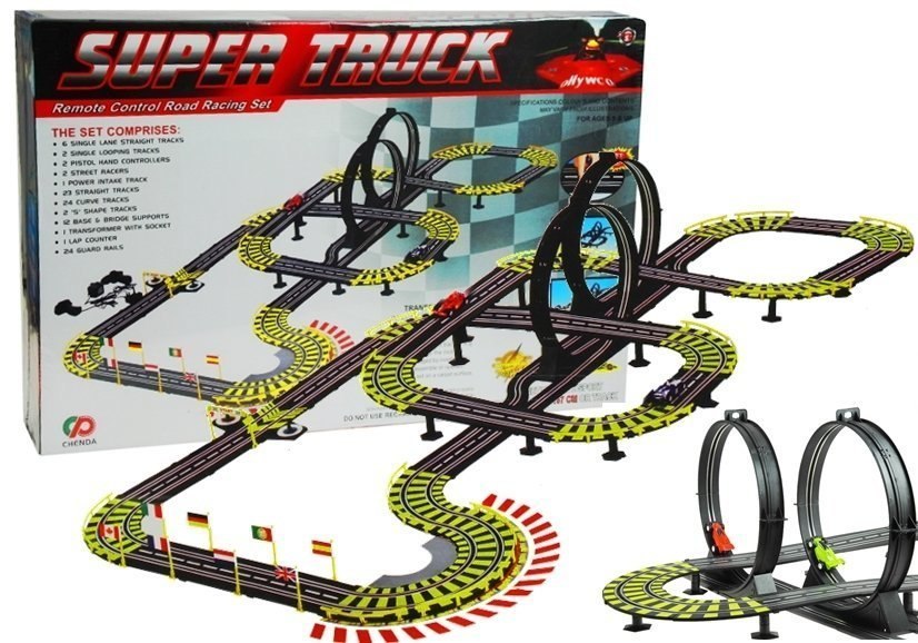 Tor Wyścigowy 11 Metrów + 2 Autka Zasilacz Tor Wyścigowy 11 Metrów + 2 Autka Zasilacz