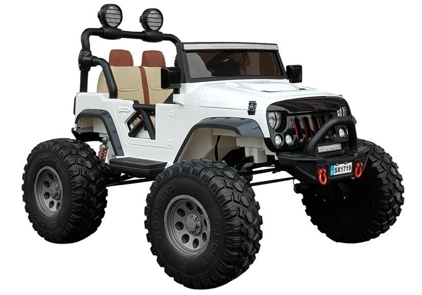 Auto na Akumulator Jeep SX1719 Biały 4x4 Auto na Akumulator Jeep SX1719 Biały 4x4