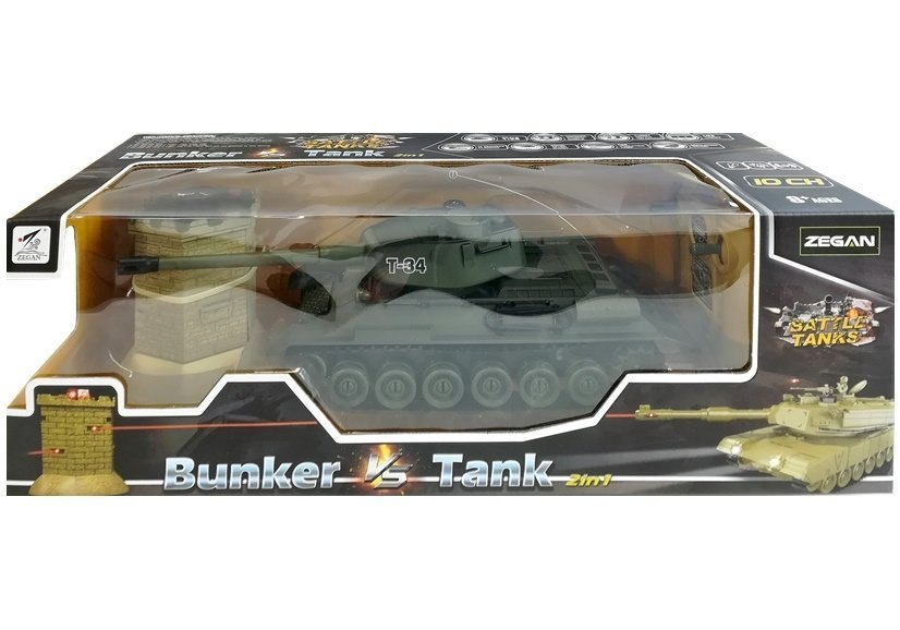 Czołg R/C 1:28 Zdalnie Sterowany Zielony z Bunkrem Czołg R/C 1:28 Zdalnie Sterowany Zielony z Bunkrem