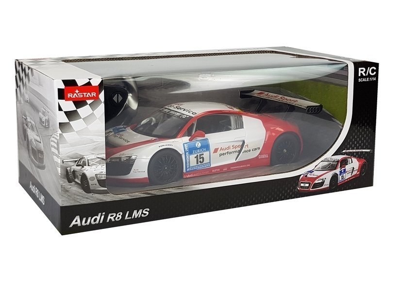 Auto R/C Audi R8 LMS Rastar 1:14 Biało-Czerwone Auto R/C Audi R8 LMS Rastar 1:14 Biało-Czerwone