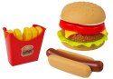 Zestaw Hamburger z artykułami spożywczymi Fast Food