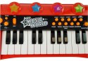 Keyboard Pianinko 24 Klawisze USB Mikrofon Czerwony