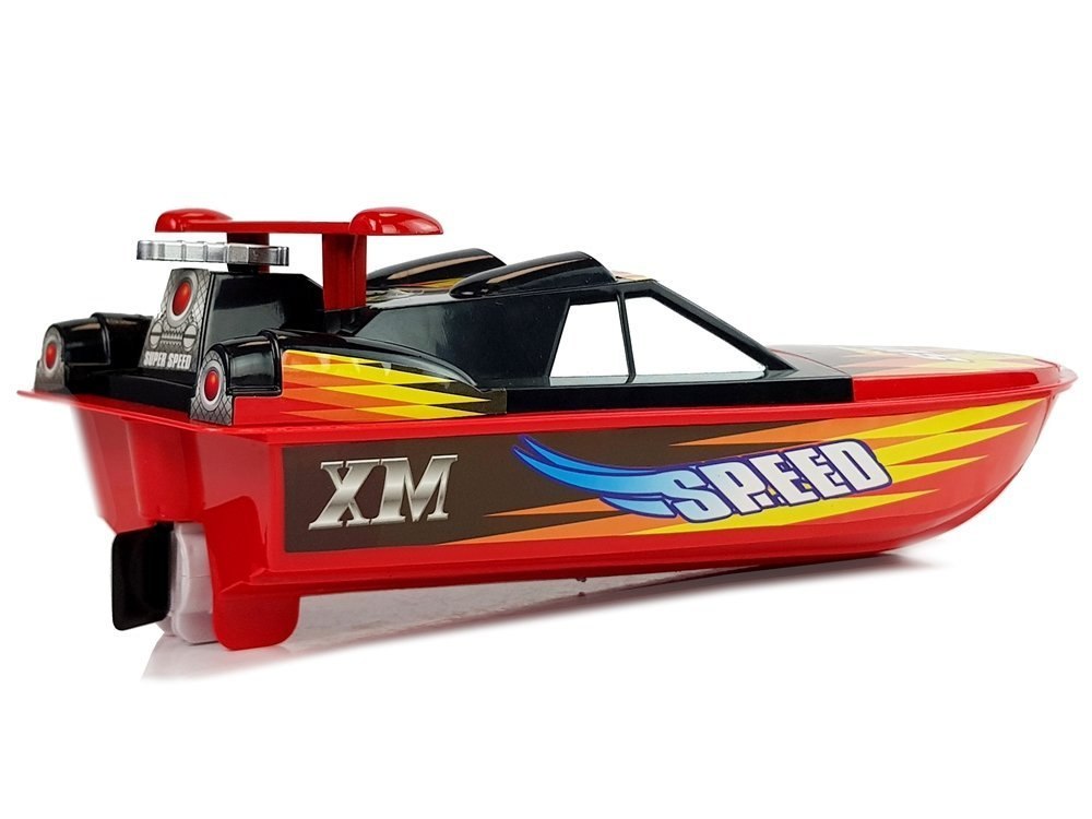 Łódź Motorówka Na Baterie Czerwono- Żółto- Czarna 4 Kierunki 40 cm Łódź Motorówka Na Baterie Czerwono- Żółto- Czarna 4 Kierunki 40 cm
