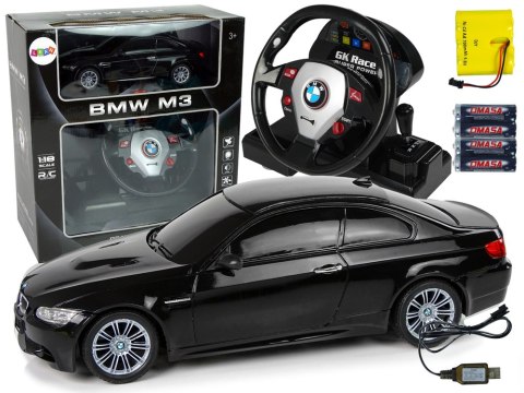 Auto Zdalnie Sterowane BMW M3 Czarny 2,4 G Pilot Kierownica 1:18 Dźwięk Światła