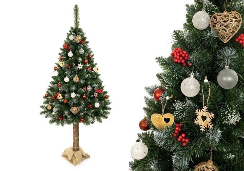 Choinka Sosna Diamentowa 3D na Pniu 180cm Śnieg Brokat Choinka Sosna Diamentowa 3D na Pniu 180cm Śnieg Brokat