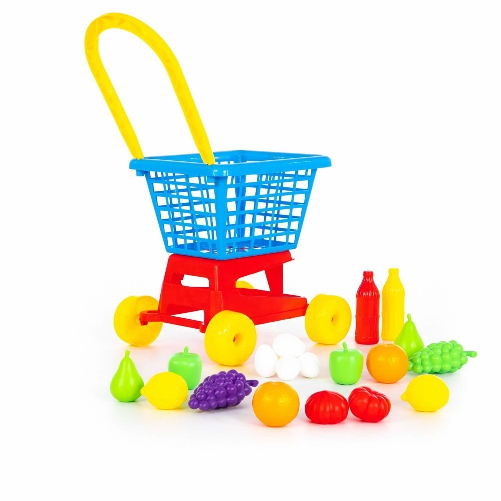 Wózek Sklepowy Marketowy Owoce Jajka Nr1 Czerwono Niebieski 42989 Wózek Sklepowy Marketowy Owoce Jajka Nr1 Czerwono Niebieski 42989