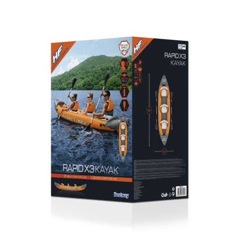 Kajak Dmuchany Trzyosobowy 381 x 100 cm Bestway 65132 Kajak Dmuchany Trzyosobowy 381 x 100 cm Bestway 65132